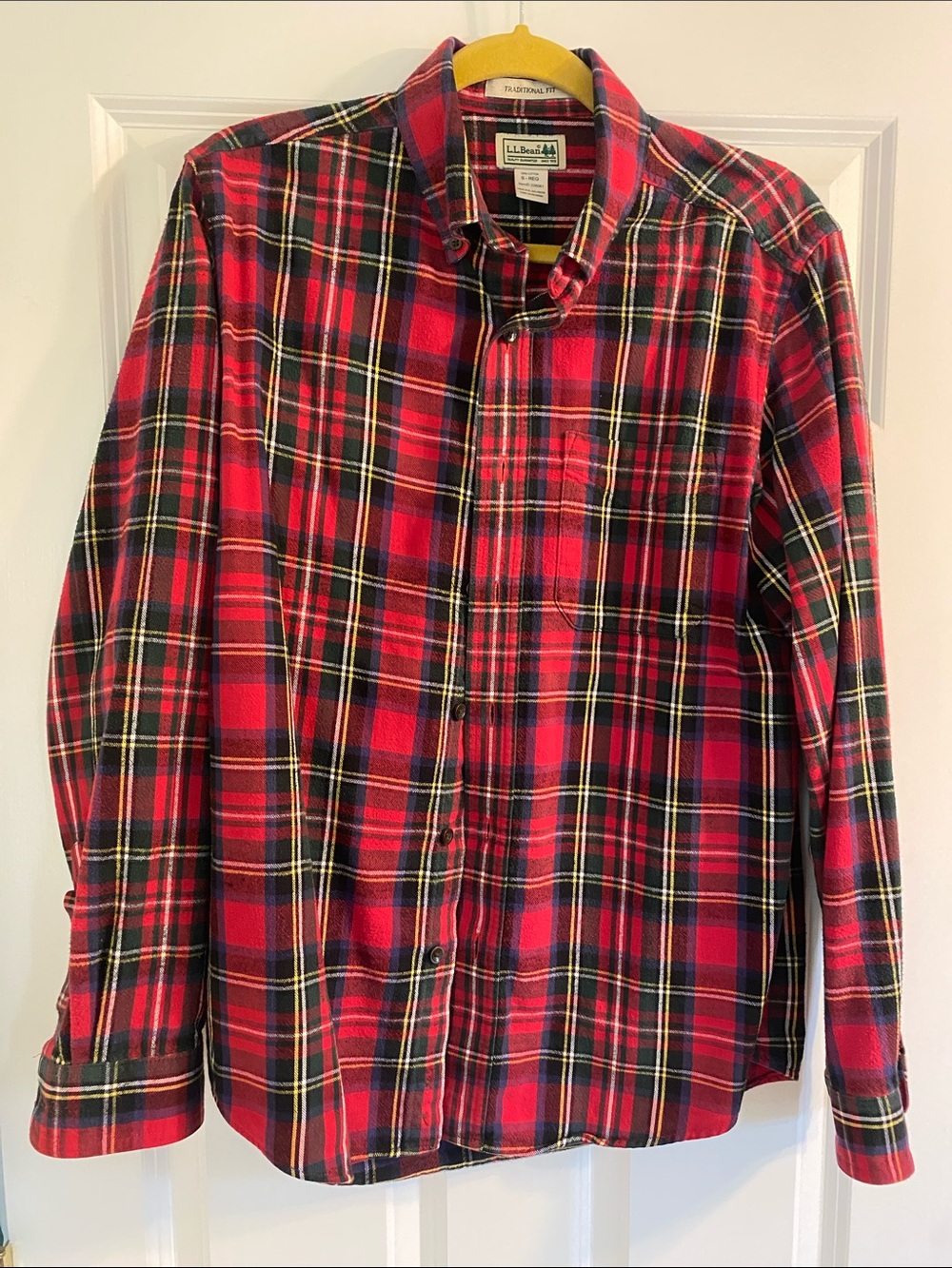L.L. Bean Red Plaid Button-Down Shirt
